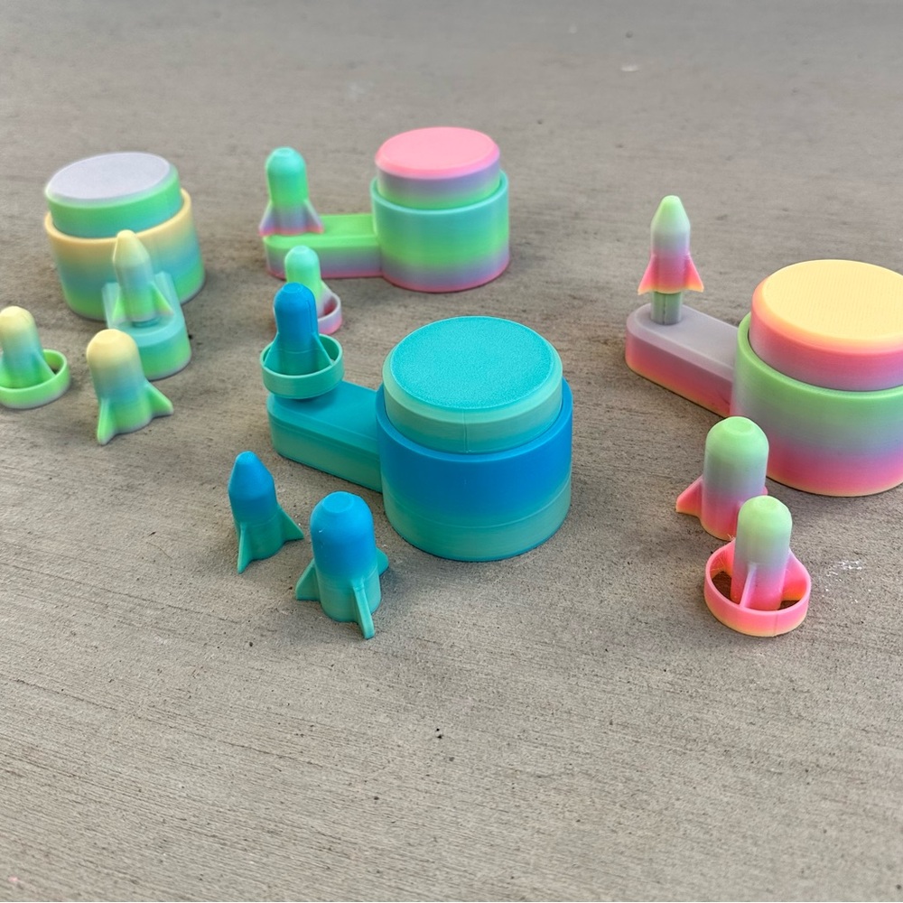 Glow-in-the-Dark Air Rocket Launcher • Handmade 3D Printed Toy